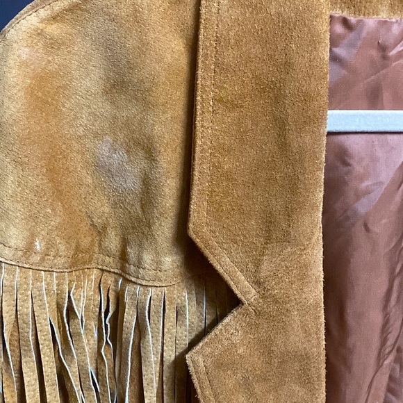 Vintage Brown Fringe Suede Leather Jacket - Picture 11 of 11